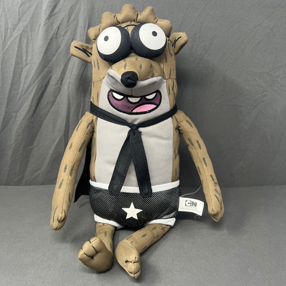 Regular Show Rigby Wrestling Buddy Talking Racoon Plush 17" Cartoon Network 2012